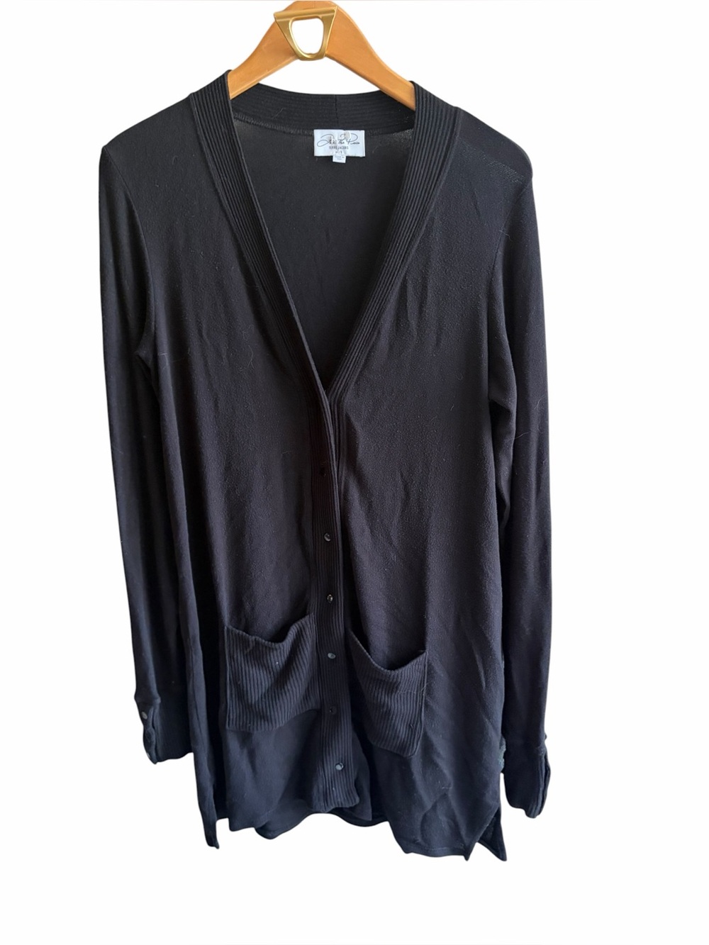 FEEL THE PIECE Black Ribbed Longline Cardigan